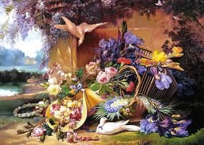 Dėlionė Castorland Elegant Still Life With Flowers 2000 el. C-200276, 68 cm x 92 cm, 2000 vnt., įvairių spalvų