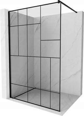 Dušo sienelė Mexen Kioto Walk-In, 130 cm x 200 cm, juoda sp./grūdintas