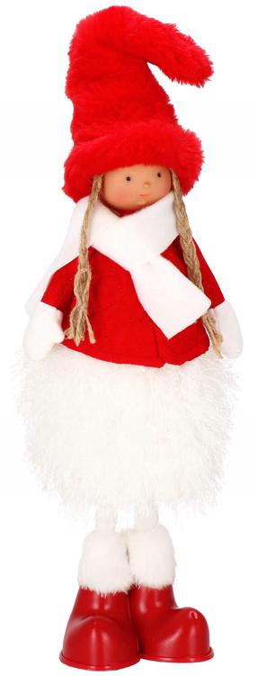 Kalėdinė dekoracija, "Lėlė" Springos Doll CA0681, 50 cm, raudona sp.