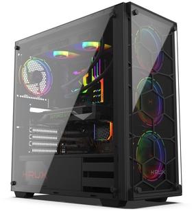 Корпус компьютера Krux Leda RGB, черный цв.