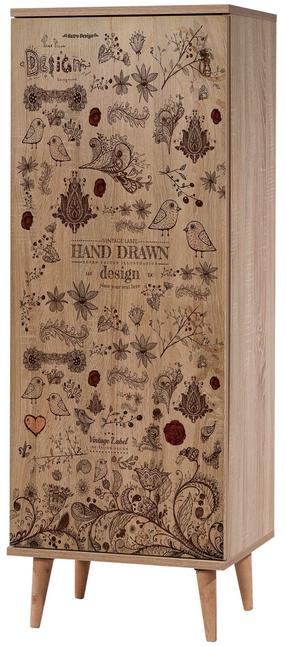 Batų spintelė Kalune Design Filinta 731, ruda sp., 38 cm x 50 cm x 127 cm