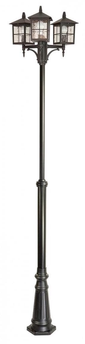 Pastatomas lauko šviestuvas Su-Ma Venice 3, 60W, E27, IP43, juoda sp., 26.2 cm x 180 - 280 cm