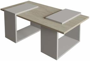 Kavos staliukas Kalune Design Matris, pilka sp./travertine sp., 90 cm x 46.6 cm x 37 cm
