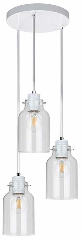 Светильник потолочный Spot-Light Alessandro, E27, 3 x 60 Вт, прозрачный цв. / белый цв., 22 x 22 см