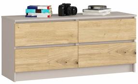Komoda Akord K120 4SZ CLP PK, kašmyro sp./artisan oak sp., 55 cm x 120 cm x 40 cm
