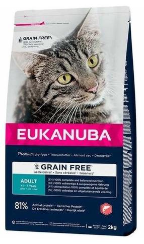 Sausā kaķu barība Eukanuba Adult, lasis, 2 kg