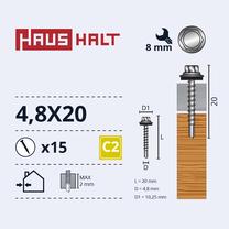 Savisriegis Haushalt, 4.8 mm x 20 mm, 15 vnt.