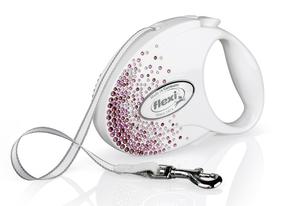 Автоматический поводок Flexi Glam Splash 2236, белый цв./розовый цв., M 5м