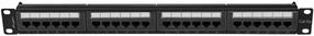 Priedas tinklo produktams Lanberg Patch Panel 24 Port 1U 19” CAT.6A UTP, juoda sp.