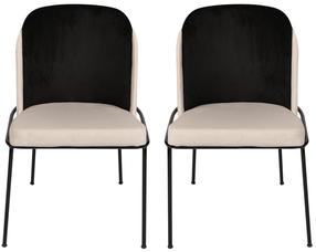Kėdžių rinkinys Kalune Design Dore 118 974NMB1195, juoda sp./kreminė sp., 55 cm x 54 cm x 86 cm, 2 vnt.