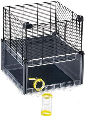 Grauzēju būris Ferplast Multipla Hamster Roof Extension, 37.5 cm x 37.5 cm x 41 cm, melna krās.