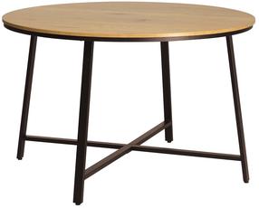 Valgomojo stalas Home4you Sancia, ąžuolo sp./ruda sp., 120 cm x 120 cm x 76 cm