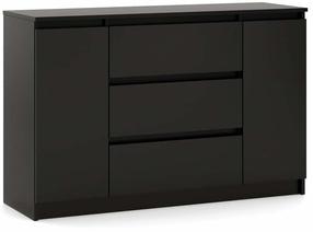 Komoda Simple, juoda sp., 78.5 cm x 120 cm x 39 cm