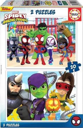 Пазл 2in1 Educa Spidey & His Amazing Friends 19296, 20 см x 28 см, 40 шт., многоцветный