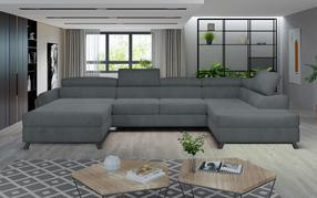Kampinė sofa Josette Paros 06, tamsiai pilka sp., dešininė, 200 x 370 cm x 98 cm