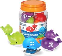 Lavinamasis banginis Learning Resources Snap N Learn Stacking Whales, įvairių spalvų