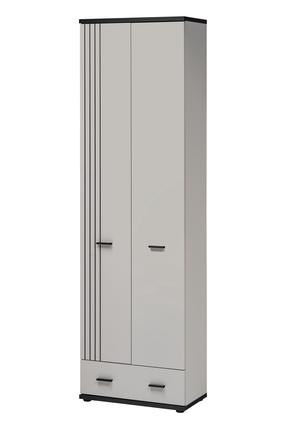 Prieškambario spinta ASM Hugo A, balta/juoda, 60 cm x 32 cm x 203 cm