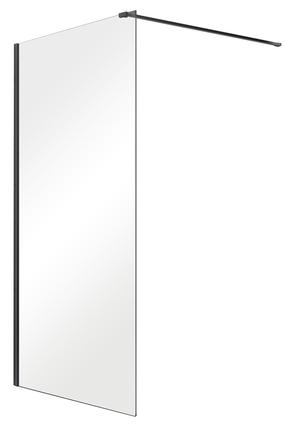 Dušo sienelė Besco Aveo Black 130 Walk In, 130 cm x 195 cm, skaidri sp./juoda sp./skaidrus