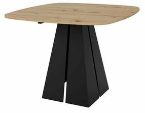 Valgomojo stalas išskleidžiamas Dango, juoda/artisan oak, 100 - 176 cm x 100 cm x 76 cm