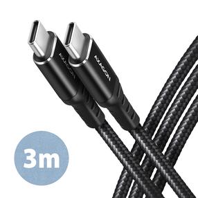 Кабель Axagon BUCM-CM30AB USB Type-C, USB Type-C, 3 м, черный цв.