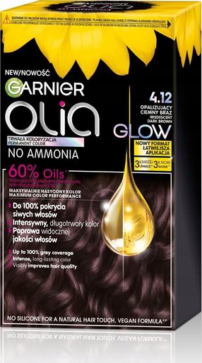 Matu krāsa Garnier Olia, irisdescent dark brown krās., 4.12, 174.0 ml