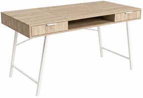 Rašomasis stalas su stalčiais Akord Furniture Factory Arden, 120 cm x 50 cm, 80.5 cm, balta sp./sonoma ąžuolo sp.