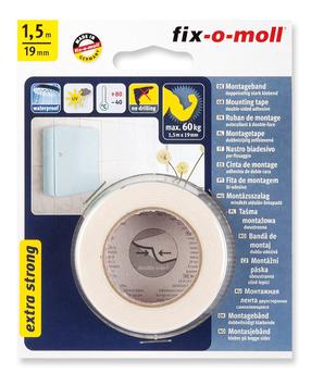 Lipni juostelė Fix-O-Moll BALT3563047, dvipusė, 1.5 m x 19 mm