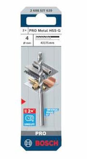 Metallist puur Bosch, metall, hss-g tin, silindriline, 4 mm x 7.5 cm