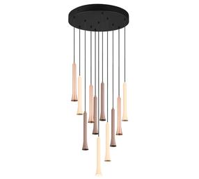 Lampa griesti Trio Fiato, LED, 2300 - 4000 °K, 11 x 3 W, brūna krās./bēša krās. / melna krās.