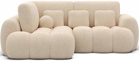 Kampinė sofa - lova Cozion Kendell 18, smėlio sp., kairinė, 165 x 267 cm x 105 cm