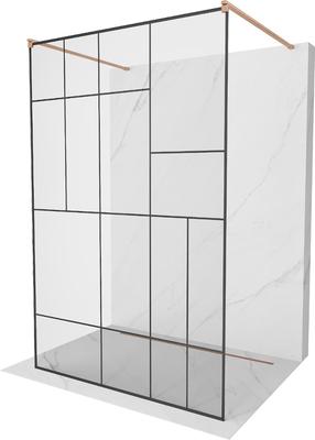 Dušo sienelė Mexen Kioto Walk-in, 110 cm x 200 cm, brushed copper sp./grūdintas
