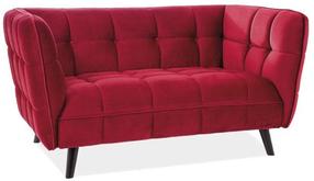 Sofa Castello 2, raudona, 142 x 76 cm x 85 cm