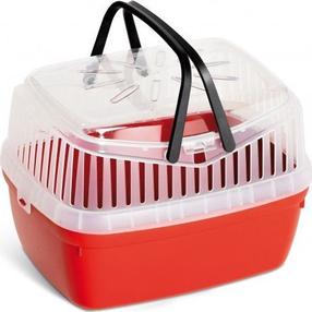 Grauzēju būris Panama Pet Transporter, 23 cm x 30 cm x 21 cm, sarkana krās.