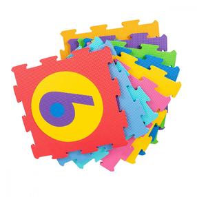 Kilimėlis kūdikiams - dėlionė Smily Play Number, 32 cm x 32 cm, 9 vnt, įvairių spalvų