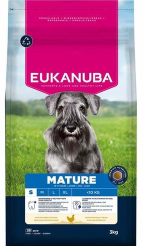 Sausā suņu barība Eukanuba Mature Chicken, vistas gaļa, 3 kg