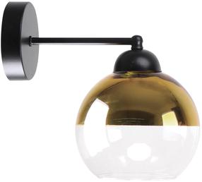Šviestuvas sieninis Candellux Lighting Contessa, E27, 1 x 40 W, skaidri sp./aukso sp. / juoda sp., 15 x 13 cm