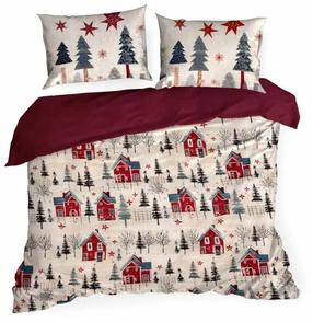 Kalėdinis patalynės užvalkalų komplektas Asher PTS-012, kreminė, 160 x 200 cm