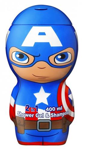 Детский гель для душа и шампунь Air-Val Captain America, 400 мл