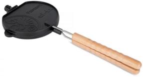Vaflinė Petromax Rotating Waffle Iron, nerūdijantysis plienas/mediena/ketus, 22 cm, ruda sp./juoda sp.