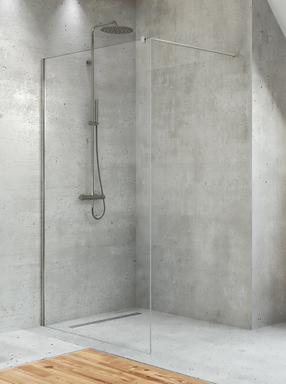 Dušo sienelė Magnifity Unika Walk-In, 130 cm x 200 cm, skaidri sp./chromo sp./skaidrus