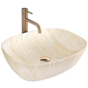 Vonios praustuvas Rea Freja, keramika, 51 cm x 39.5 cm x 11 cm, smėlio sp.