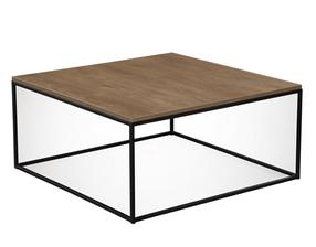 Kavos staliukas Kalune Design Poly, ruda sp./juoda sp., 75 cm x 75 cm x 43 cm