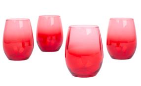 Glāžu komplekts Hermia Larc, stikls, 0.35 l, 4 gab., sarkana krās.