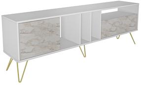 TV staliukas Kalune Design Mistico, aukso sp./balta sp./smėlio sp., 180 cm x 35.5 cm x 58.7 cm