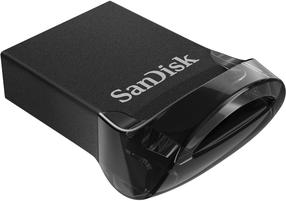 USB atmintinė SanDisk Ultra Fit USB 3.1, juoda sp., 128 GB