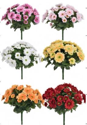 Mākslīgo ziedu pušķis, hrizantēma, (krāsa/dizains tiek izvēlēts nejauši), 40 cm