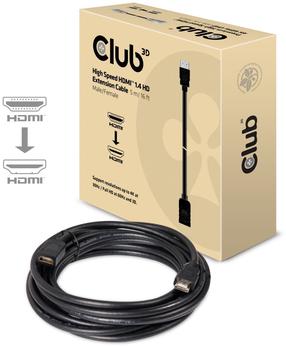 Провод Club 3D HDMI female, HDMI male, 5 м, черный цв.