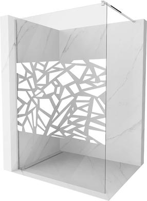 Dušo sienelė Mexen Kioto Walk-in, 130 cm x 200 cm, balta sp./chromo sp./grūdintas
