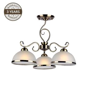 Lampa karināms Domoletti Estera MX90746C/3, E27, 3 x 60 W, balta krās. / zelta krās.