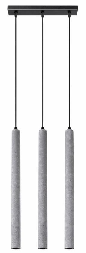 Lampa griesti Sollux Pastelo, G9, 3 x 8 W, pelēka krās. / melna krās.